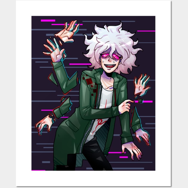 Nagito Komaeda Glitch Wall Art by Furekah